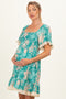 Jade Floral Smocked Lace Trim Maternity Dress