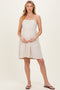 Oatmeal Linen Blend Bead Detail Maternity Mini Dress