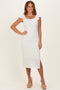 Ivory Smocked Ruffle Tier Midi Dress