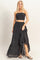 Black Smocked Tube Top Tiered Skirt Set