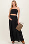 Black Smocked Tube Top Tiered Skirt Maternity Set