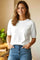 White Crew Neck Solid Sweater