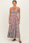 Multi V Neck Twist Front Cut Out Maxi Dress