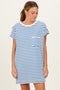 Blue Striped T-Shirt Mini Dress