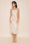 Yellow Floral Mesh Ruched Strapless Midi Dress