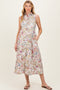 Multicolor Garden Print Sleeveless Maternity Shirt Dress
