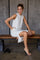 Light Heather Grey Sleeveless Side Slit Midi Dress