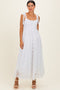 Ivory Sleeveless Lace Maxi Dress