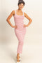 Red Striped Fitted Midi Tank Dress