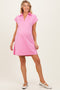 Pink Collared Maternity Pocket Dress
