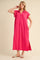 Fuchsia Collared Oversized Midi Dress