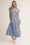 Denim Blue Side Slit Midi Dress