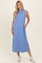 Chambray Blue Sleeveless Midi Dress
