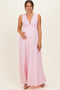 Light Pink Sleeveless Deep V-Neck Maternity Maxi Dress