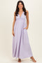Lavender Sleeveless Deep V-Neck Maxi Dress