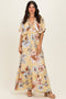 Yellow Floral V-Neck Maxi Dress