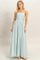 Light Blue Strapless Tie Back Maxi Dress