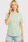 Green Striped Short Sleeve Top