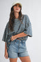Tan Oversized Striped Boyfriend Tee