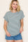 Green Striped Short Sleeve Top