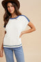 Ivory Colorblock Dolman Sweater Top