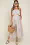 Mauve Polka Dot Crop Tank Midi Skirt Maternity Set
