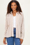 Oatmeal Floral Textured Knit Shirt Jacket
