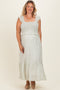 Light Olive Striped Smocked Maternity Plus Midi Dress