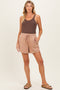Light Taupe Drawstring Relaxed Fit Maternity Shorts