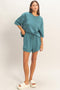 Teal Drawstring Relaxed Fit Shorts