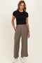 Mocha Elastic Waistband Trousers