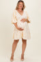 Light Yellow Floral Back Tie Maternity Plus Mini Dress