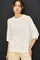 White Oversize Cut Sweater Top With Raw Edge