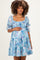 Light Blue Floral Smocked Tiered Maternity Mini Dress
