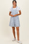 Denim Blue Floral Short Overalls