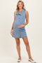 Denim Button Down Maternity Mini Shirt Dress