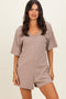 Mocha Scoop Neck Romper