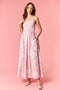 Light Pink Floral Smocked Midi Dress