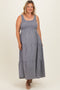 Black Tiered Smocked Maternity Plus Maxi Dress