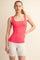 Flamingo Pink Square Neckline Active Tank Top