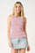 Red Striped Ribbed Knit Tank Top
