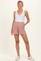 Dusty Mauve Linen Blend Maternity Shorts