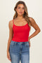 Red Basic Adjustable Strap Cami