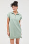 Sage Green Half Zip Up Mock Neck Mini Dress