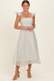 Ivory Floral Ruffle Strap Midi Dress