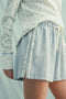 Grey Floral Print Side Stripe Shorts