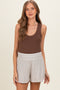 Sand Soft Washed Elastic Waist Maternity Shorts