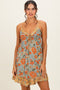 Meadow Colorblock Floral V-Neck Dress
