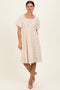 Cream Floral Textured Knit Midi Dress