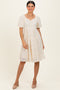 Ivory Floral Sweetheart Neckline Dress